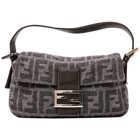 fendi gray bag|fendi wool baguette.